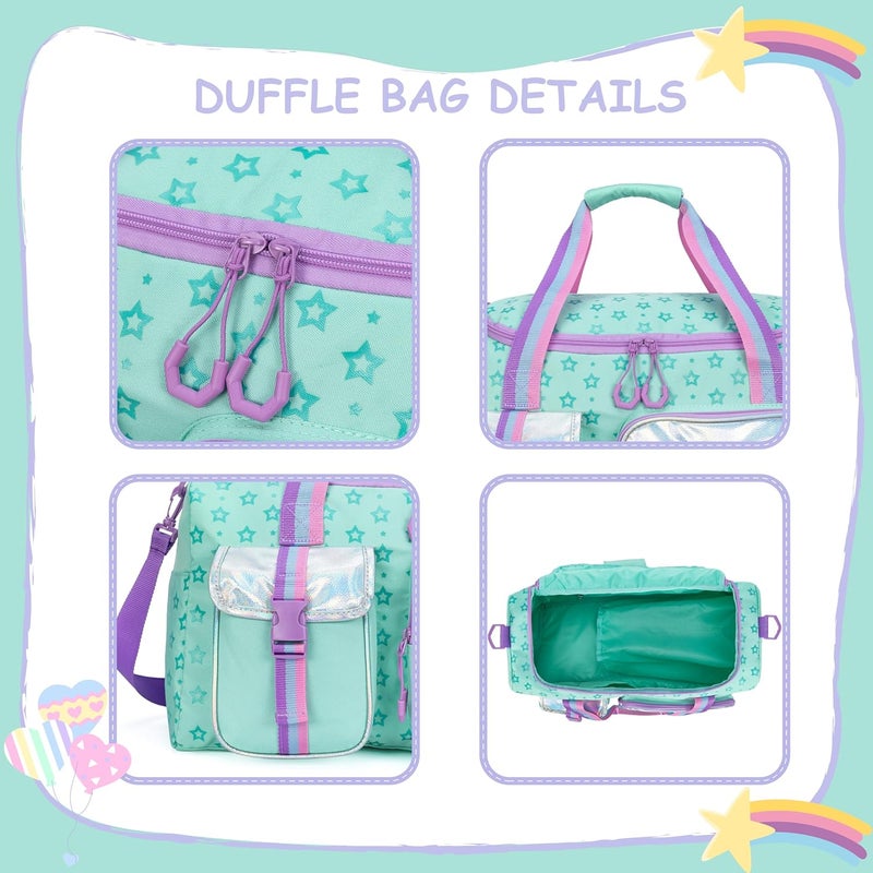 Oruiji Kids Duffle Bag Girls Women Travel Overnight Bag for Girls Women Gifts Tote Sleepover Bags for Kids Gym Dance Bags with Shoes Compartment - Image 5